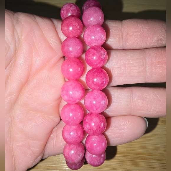 10mm Red Rhodochrosite Bracelet - Picture 6 of 6